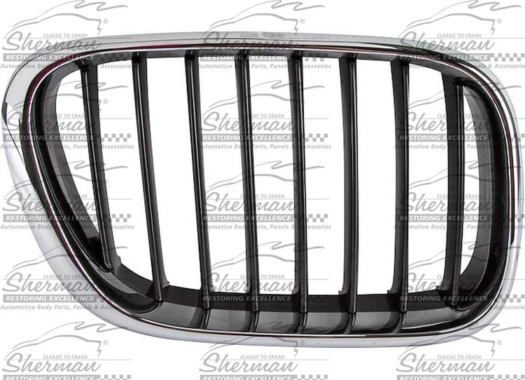RH GRILLE CHR/BLK BMW X5 00-03