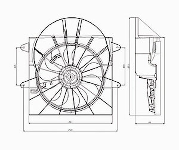 RAD COOLING FAN ASSY W/ 3.7/4.7L ENG BLADE/MOTOR/SHROUD COMMANDER 06-07 GRAND CHEROKEE 05-06