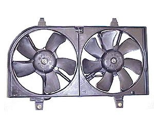 CON/RAD COOLING FAN ASSY BLADE/MOTOR/SHROUD W/ AC SENTRA 1.8L 00-01 2.0L 00-06