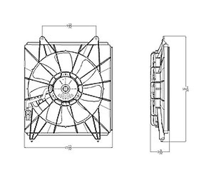 CON COOLING FAN ASSY BLADE/MOTOR/SHROUD 4CYL ACCORD CPE/SDN 08-10