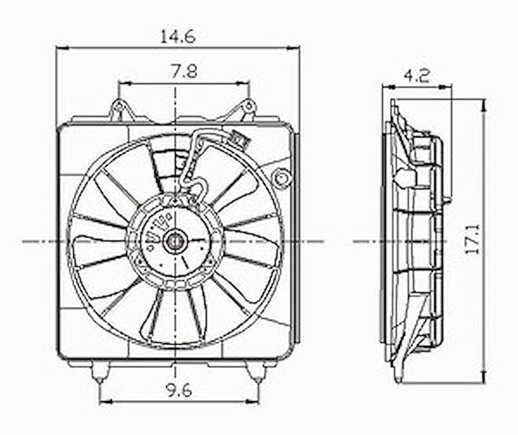 RAD COOLING FAN ASSY BLADE/MOTOR/SHROUD CIVIC CPE/SDN 06-10