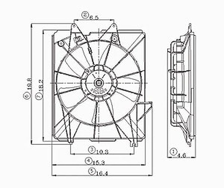 RAD COOLING FAN ASSY BLADE/MOTOR/SHROUD ODYSSEY 05-10