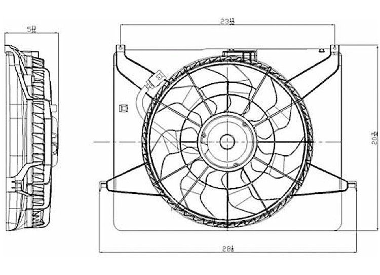 RAD COOLING FAN ASSY BLADE/MOTOR/SHROUD 2.4L SONATA 06-08