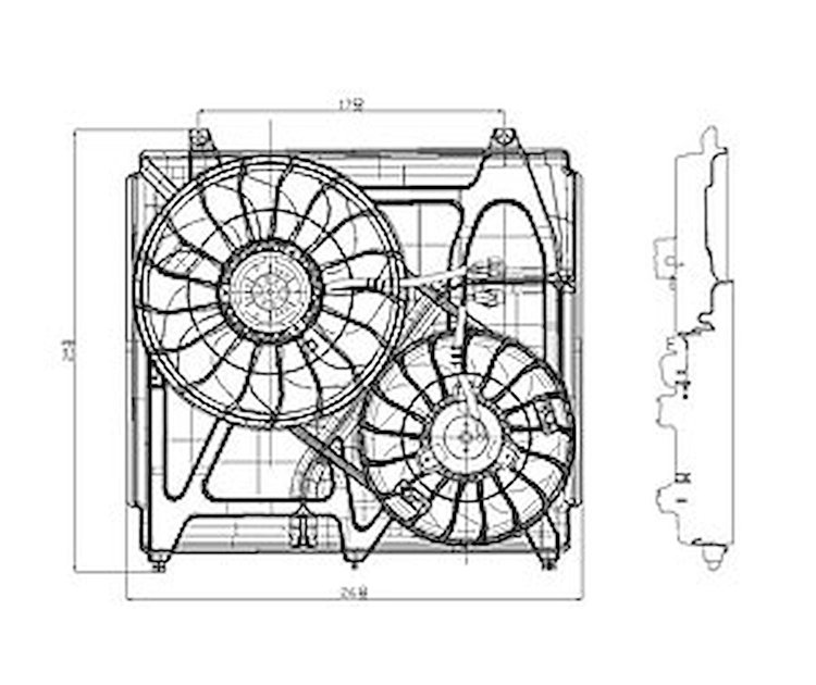RAD COOLING FAN ASSY BLADE/MOTOR/SHROUD SORENTO 03-06