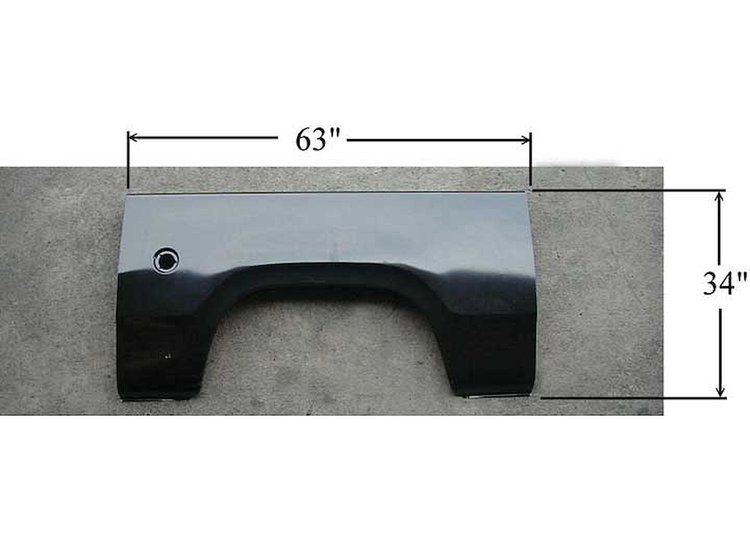 LH WHL OPNG REPAIR PNL W/ ROUND GAS HOLE AHEAD OF WHEEL OPNG DODGE PU 72-80