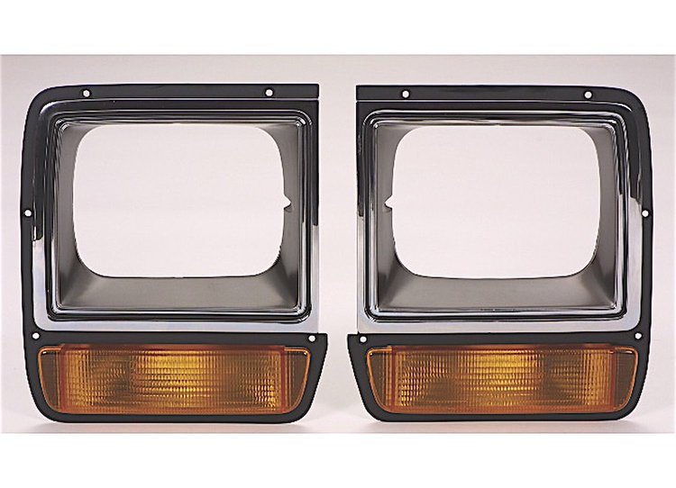 LH H.L. DOOR CHR/BLK W/ SINGLE RECT H.L. DODGE P/U/RAMCHARGER 86-90