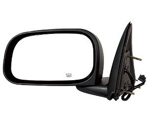 LH DOOR MIRROR PWR HTD TEXT BLK FLDG 6x9 DAKOTA 05-07