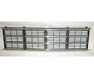 GRILLE W/O H.L. DR W/ RECT H.L. CHR/BLK DODGE VAN 86-93