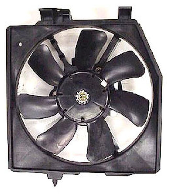 CON COOLING FAN ASSY BLADE/MOTOR/SHROUD W/ AC PROTEGE 01-03 PROTEGE 5 H- BACK 02-03