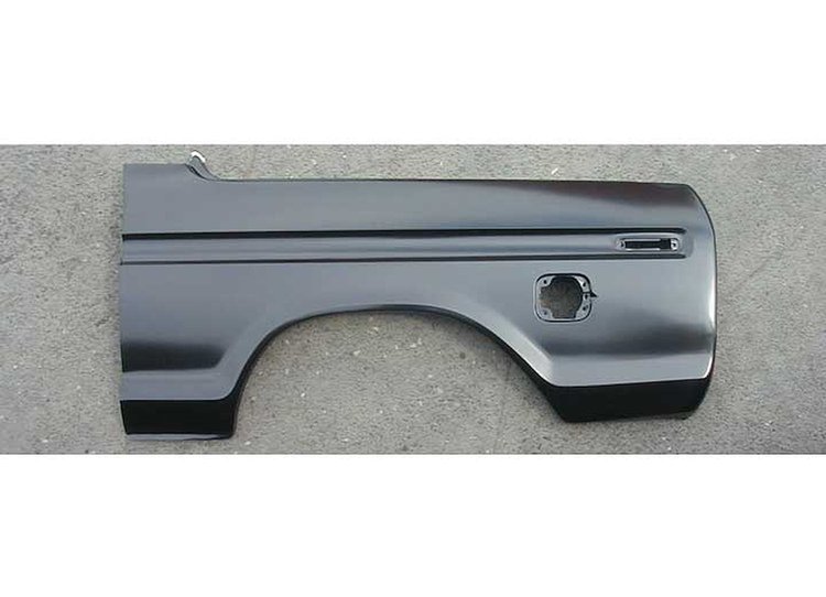 LH QUARTER PNL W/O SWING AWAY SPARE W/ SINGLE RECT GAS HOLE BRONCO 78-79