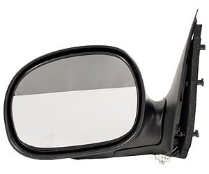 LH DOOR MIRROR PWR NON-HTD TEXT W/GLOSS BLK CVR NON-FLDG CONTOUR TYPE W/O S IGNAL FORD F150/250 LD P