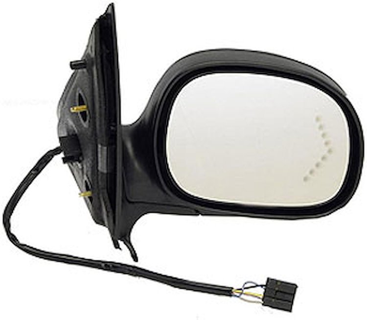 RH DOOR MIRROR PWR NON-HTD TEXT W/GLOSS BLK CVR FLDG CONTOUR TYPE W/VISIBLE ILLUM SIGNAL EXPEDITION 97-99