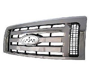 GRILLE BLK W/ CHR FRAME FORD F150 XLT 09 XLT W/O CHR PKG 11