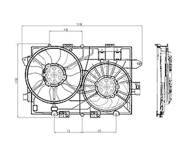 RAD/CON COOLING FAN ASSY BLADE/MOTOR/SHROUD DUAL FAN EQUINOX/TORRENT 06-0 8
