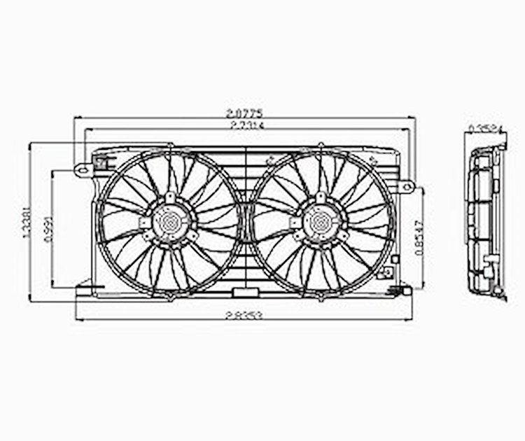 RAD/CON COOLING FAN ASSY BLADE/SHROUD/MOTOR SEVILLE 98-04