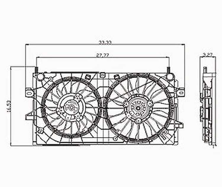 RAD/CON COOLING FAN ASSY BLADE/MOTOR/SHROUD IMPALA/MONTE CARLO 06-10 EXC 5.3L