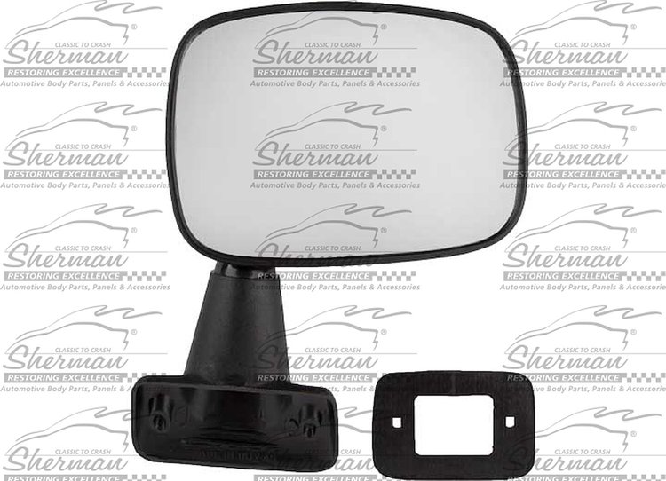 RH DOOR MIRROR MAN NON-HTD TEXT BLK FLDG DOOR MOUNT TYPE TOYOTA P/U W/O VEN T WINDOW 84-88