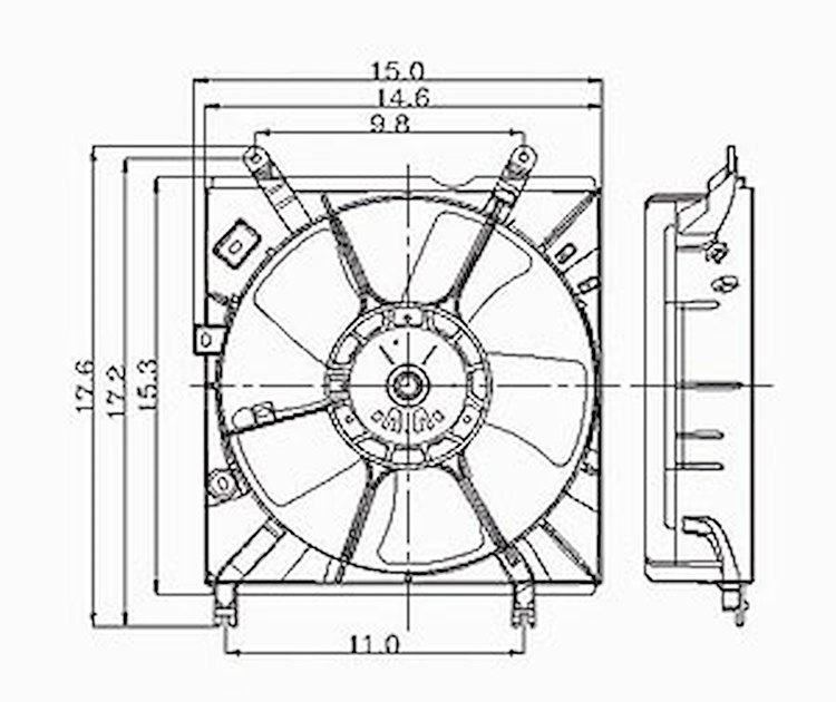 LH RAD COOLING FAN ASSY BLADE/MOTOR/SHROUD RAV4 01-05
