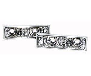 PERFORMANCE PARK/SIG LAMP W/ CRYSTAL PROJ. GRY TRIM FOR COMP H.L. SET OF 2 CHEV/GMC TRUCKS 94-02