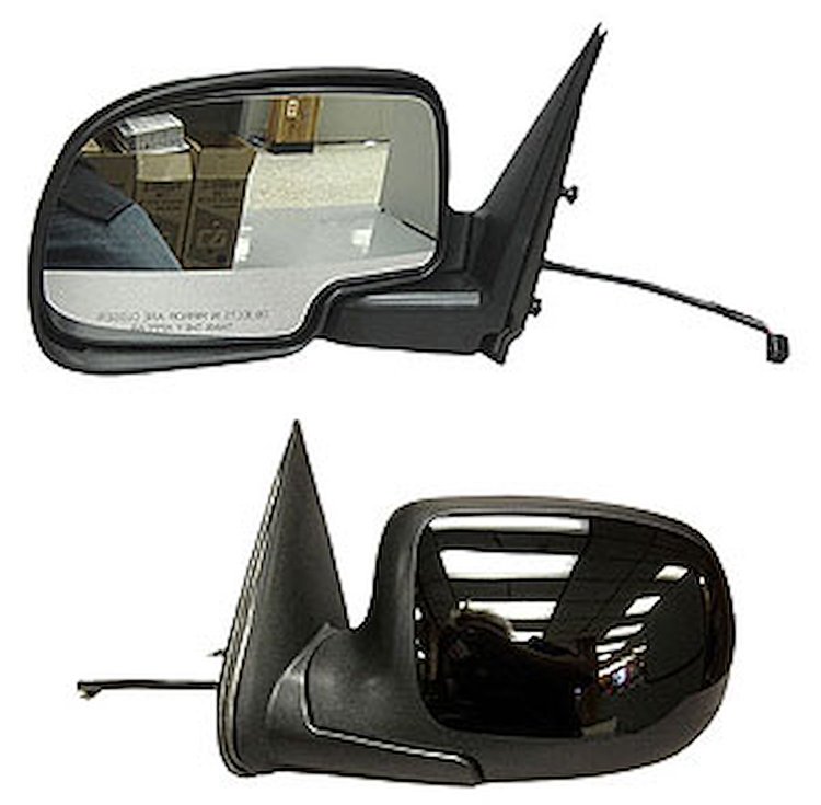 LH DOOR MIRROR PWR NON-HTD TEXT W/GLOSS BLK CVR P FLDG SILVERADO/SIERRA 9 9-02