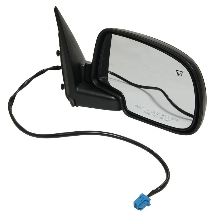 RH DOOR MIRROR PWR HTD TEXT BLK FLDG W/O SIGNAL W/O PUDDLE LAMP SILVERADO/S IERRA 03-07
