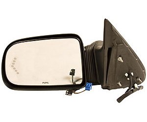 LH DOOR MIRROR PWR EXTEND/RETRACT TOW TYPE HTD TEXT BLK FLDG W/VISIBLE ILLU M SIGNAL ARROW SILVERADO/SIERRA CLASSIC 03-07