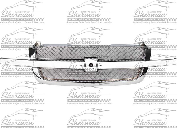 GRILLE TEXTURED W/ SMOOTH FRAME ALL CHROME SILVERADO 03-06