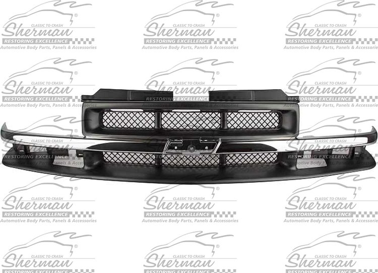 GRILLE CHR/DK ARG W/ MESH CHR MLDG CHEV P/U BASE/LS 98-04 BLAZER 00-05