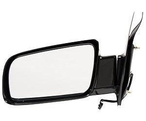 LH DOOR MIRROR PWR NON-HTD GLOSS BLK NON-FLDG ASTRO/SAFARI 00-05