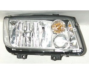 RH H.L. ASSY COMBINATION TYPE W/ AMBER BULB/CLEAR TURN SIGNAL LENS/FOG LAMP JETTA 99-LATE 02