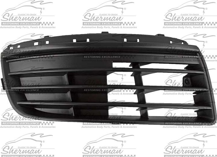 LH FT BUMPER OUTR GRILLE MAT BLK W/O FOG LAMP HOLE JETTA SDN GEN5 05-10