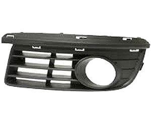 LH FT BUMPER OUTER GRILLE W/ FOG LAMP HOLE MAT BLK JETTA SDN GEN5 05-10