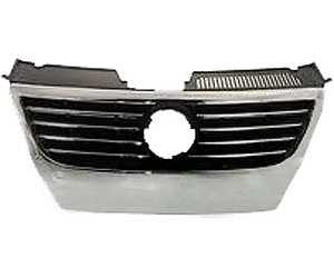 GRILLE BLK W/ CHR MLDG W/ DISTANCE SENSOR PASSAT 06-10 EXCLUDES CC MODEL
