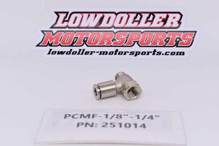251014 Adapter Fitting, Female 1/8 in. NPT-1/4 in. Male, Elbow