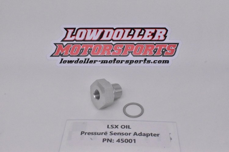 45001 Oil Pressure Adapter, GM LSX, 16 mm x 1.5 Male to 1/8 in. NPT Female