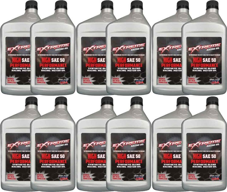 SAE-50 High-Performance Synthetic-Blend Racing Oil - 1-Case