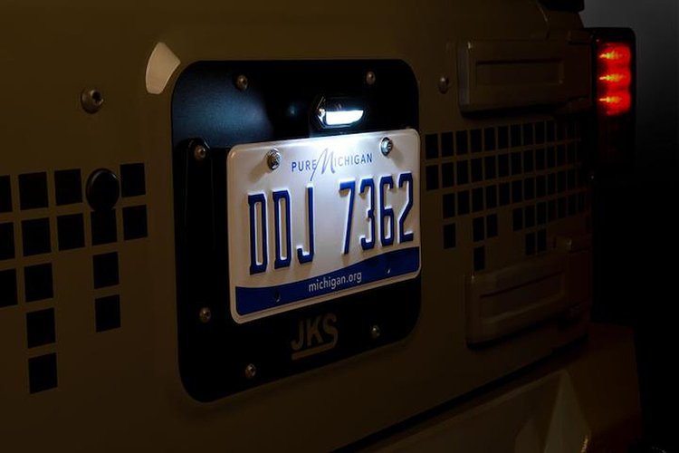 8210 License Plate Relocation Kit w/Light, 07-16 Jeep Wrangler JK