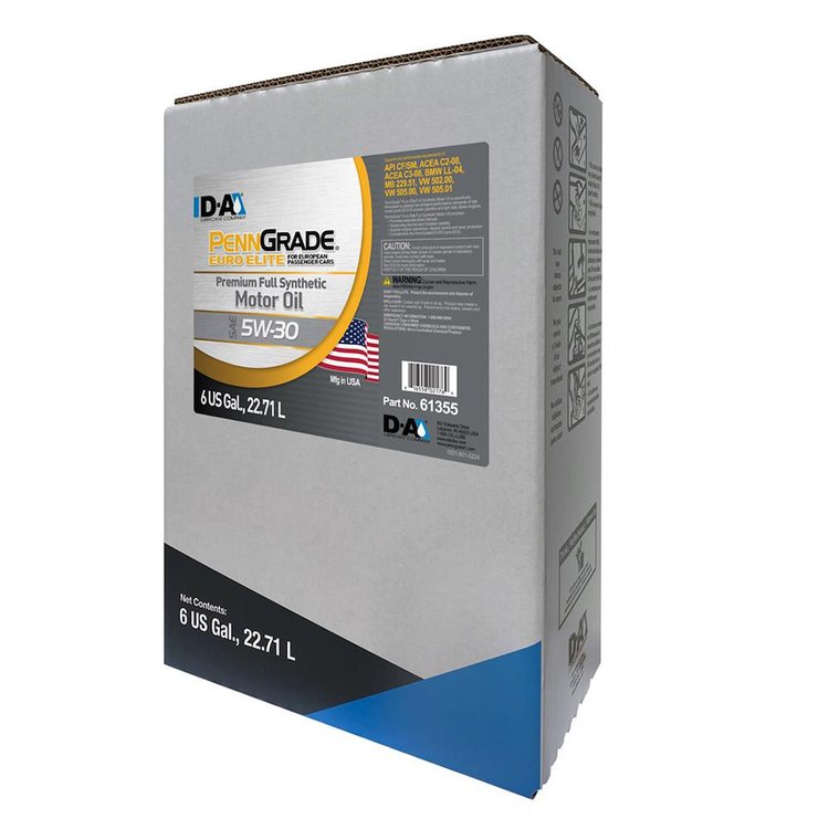 61355 Euro Elite Premium Full Synthetic Motor Oil SAE 5W-30 - 6 Gallon Bag-In-Box (BIB)