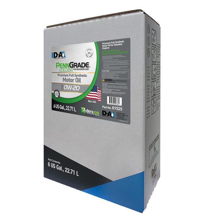 61525 Select Premium Full Synthetic Motor Oil SAE 0W-20 - 6 Gallon Bag-In-Box (BIB)