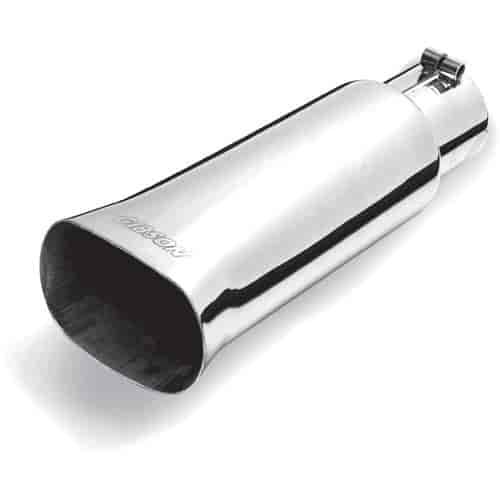 Stainless Steel Rectangular Exhaust Tip Inlet: 3"