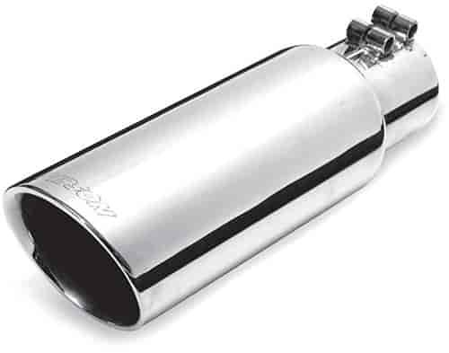 Rolled Edge Slash Cut Exhaust Tip Inlet: 3"
