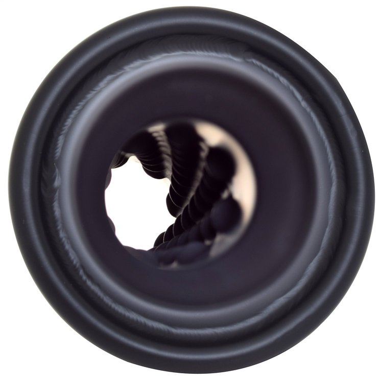 500659-B Black Ceramic Rolled Edge Angle MufflerQuiet Tip; Clamp On