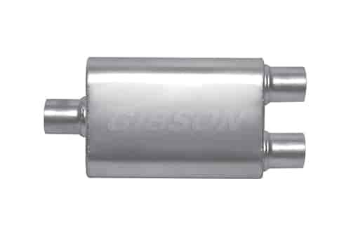 BM0109 MWA Center/Dual Oval Muffler; Stainless