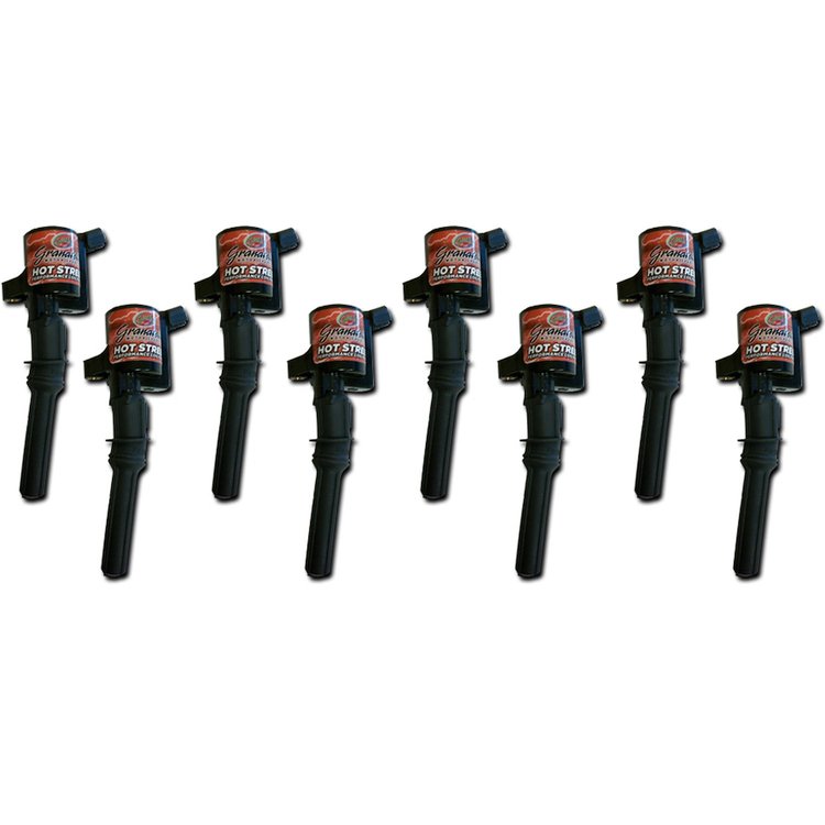 25-2001 Hot Street Coil Pack Set, Black, Ford 4.6/5.4L 2V, Set Of 8, 42KV