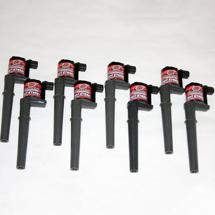 25-4001 Hot Street Coil Pack Set, Ford 4.6/5.4/5.8L 4V, Black, Set Of 8, 42000 Volts