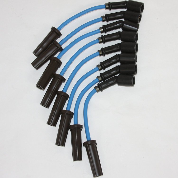 28-5362S Coil-Near-Plug Connector Kit, GM L83 5.3L & L86 6.2L Truck/SUV, Blue Wire, 0 Ohm Resistance, Silicone Boots, 8 mm.