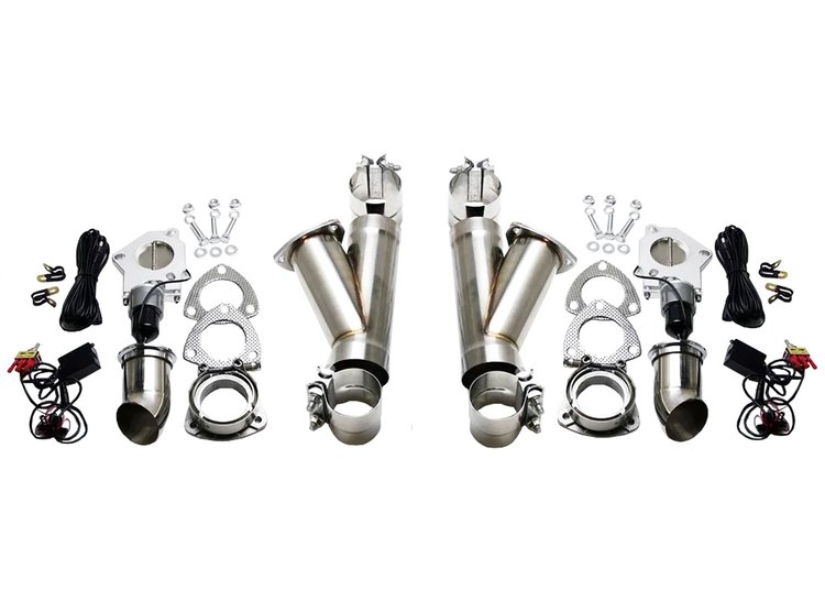 302525K Electronic Stainless Steel Exhaust Cutout System for 2 1/2 in. Dual Exhaust (Slip-Fit)
