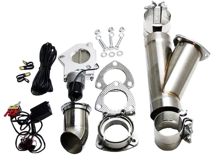 302535 Electronic Exhaust Cutout Kit, 3.5 in. (89 mm), Stainless Steel, Slip Fit w/Band Clamp