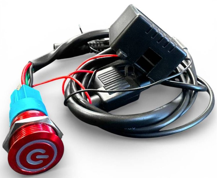 303512RD Billet Illuminated Exhaust Cutout Push Button Switch [Red]