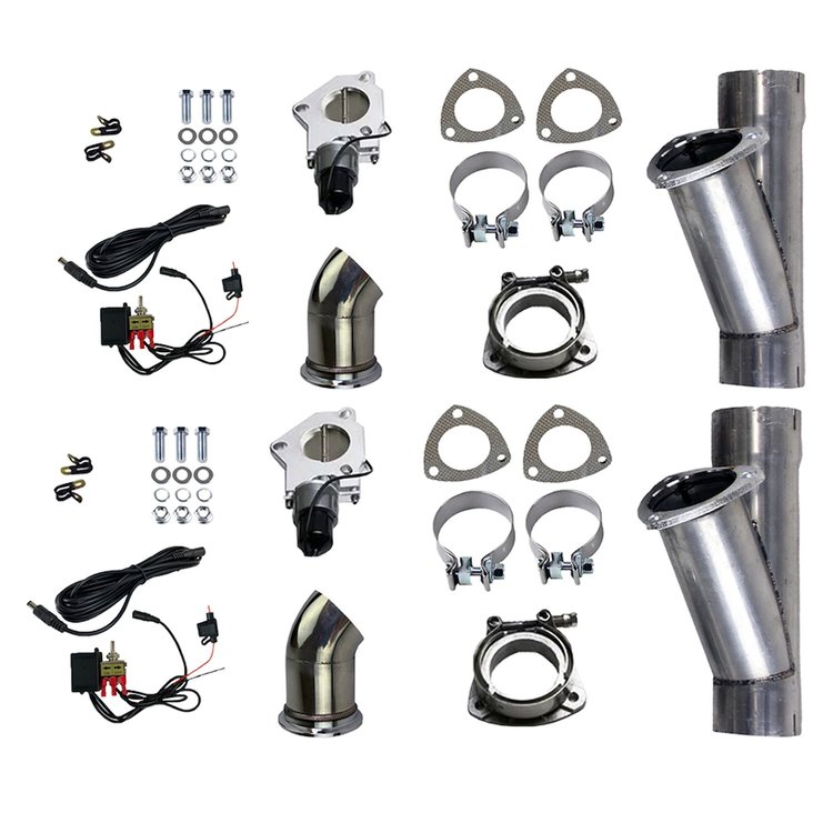 303522D Electronic Aluminized Mild Steel Exhaust Cutout System for 2 1/4 in. Dual Exhaust (Slip-Fit)
